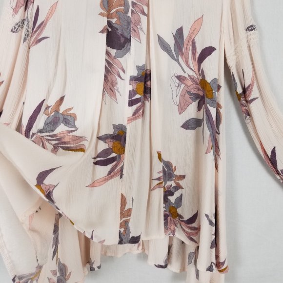 Free People Floral Tunic Top Dress Long Sleeve - Picture 6 of 12